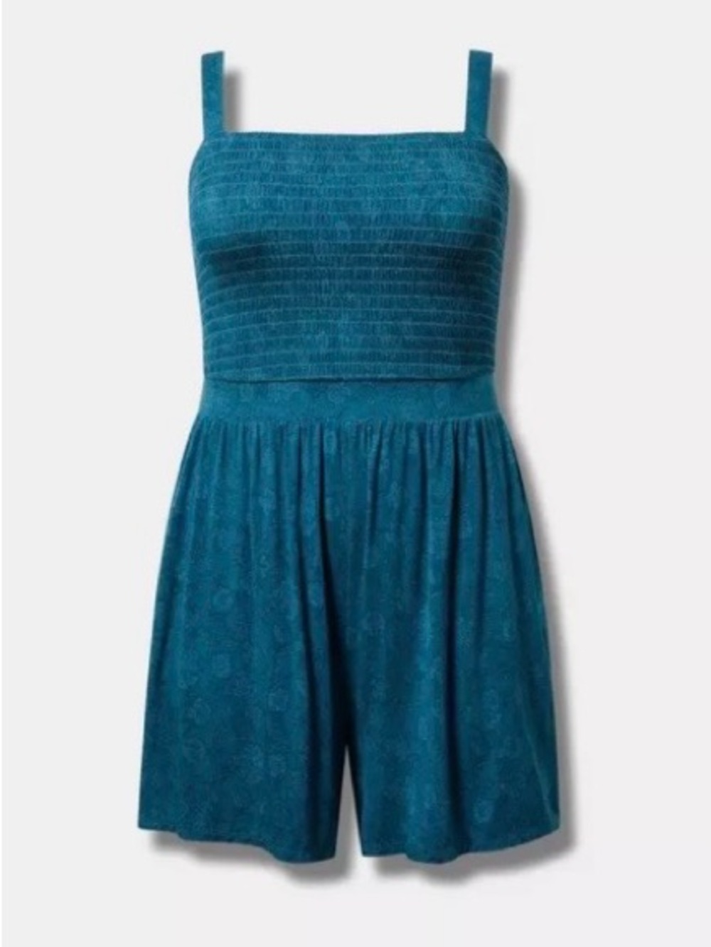 Torrid Teal Square-Neck Smocked Romper - Size 2X - EUC! - Picture 7 of 10